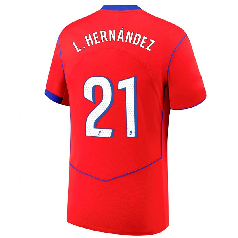 Danxen Damen Lucas Hernández #21 Rot Blau Weiß Ausweichtrikot Trikot 2025/26 T-Shirt