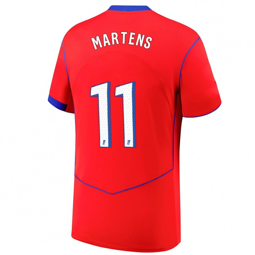Danxen Damen Lieke Martens #11 Rot Blau Weiß Ausweichtrikot Trikot 2025/26 T-Shirt