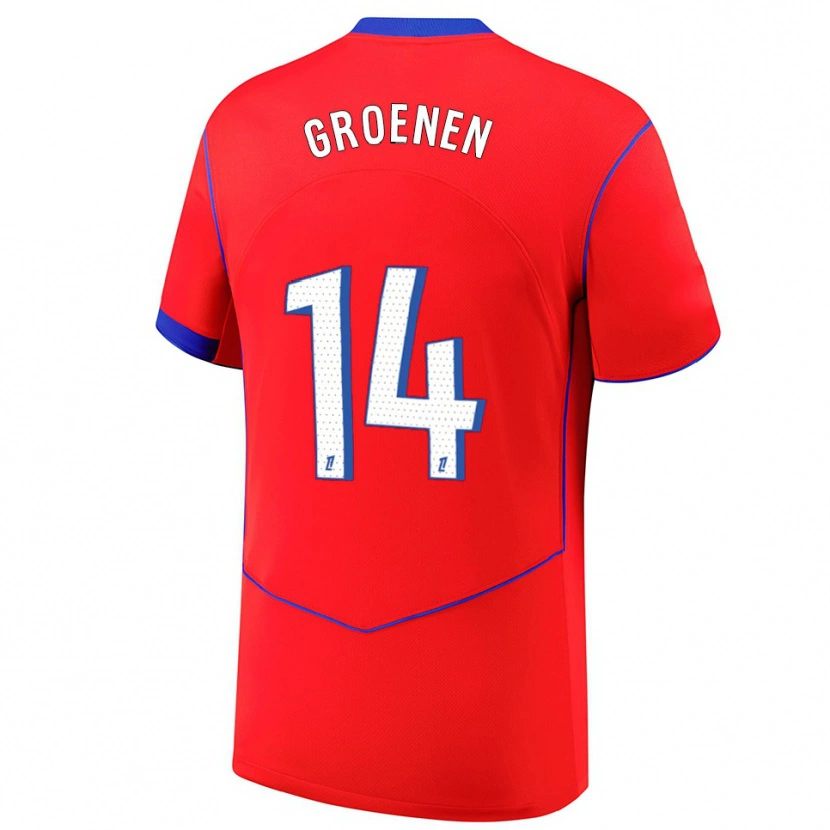 Danxen Damen Jackie Groenen #14 Rot Blau Weiß Ausweichtrikot Trikot 2025/26 T-Shirt