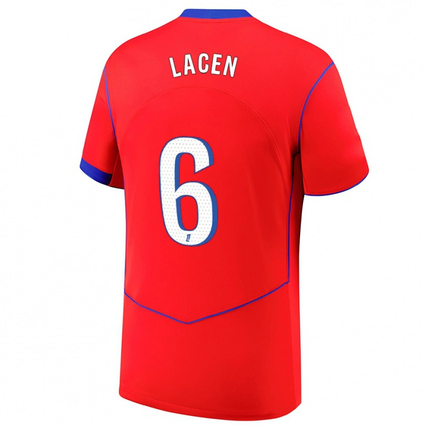Danxen Damen Michaël Lacen #6 Rot Blau Weiß Ausweichtrikot Trikot 2025/26 T-Shirt