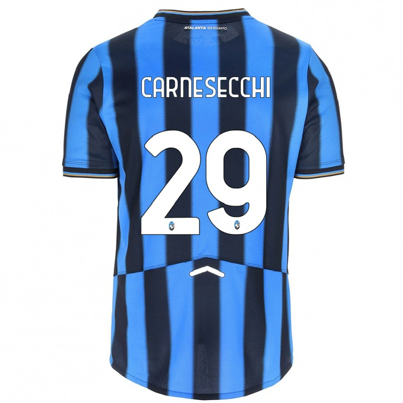 Danxen Kinder Marco Carnesecchi #29 Himmelblau Schwarz Heimtrikot Trikot 2025/26 T-Shirt