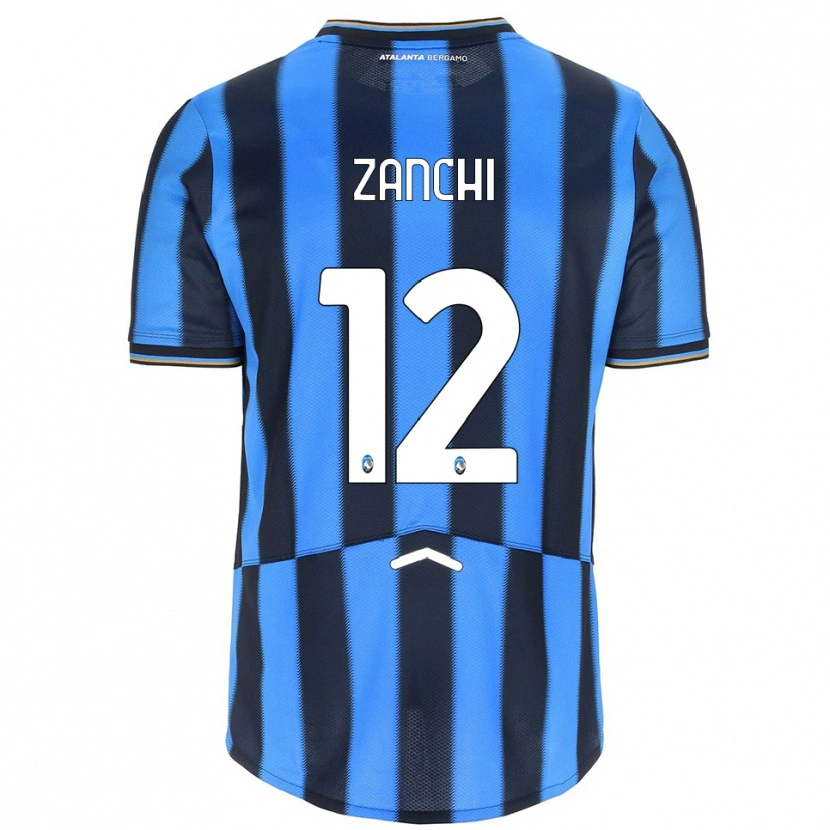 Danxen Kinder Edoardo Zanchi #12 Himmelblau Schwarz Heimtrikot Trikot 2025/26 T-Shirt
