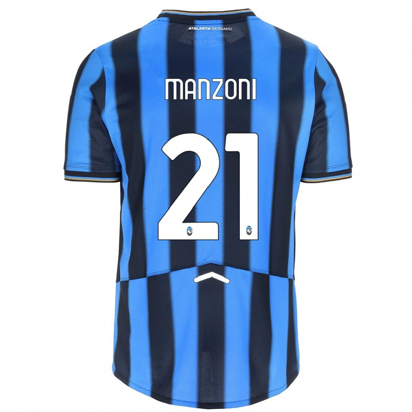 Danxen Kinder Alberto Manzoni #21 Himmelblau Schwarz Heimtrikot Trikot 2025/26 T-Shirt