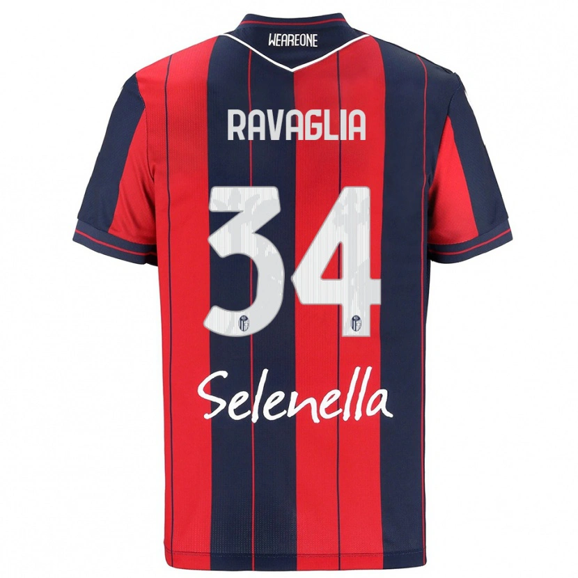 Danxen Kinder Federico Ravaglia #34 Rot Marineblau Heimtrikot Trikot 2025/26 T-Shirt