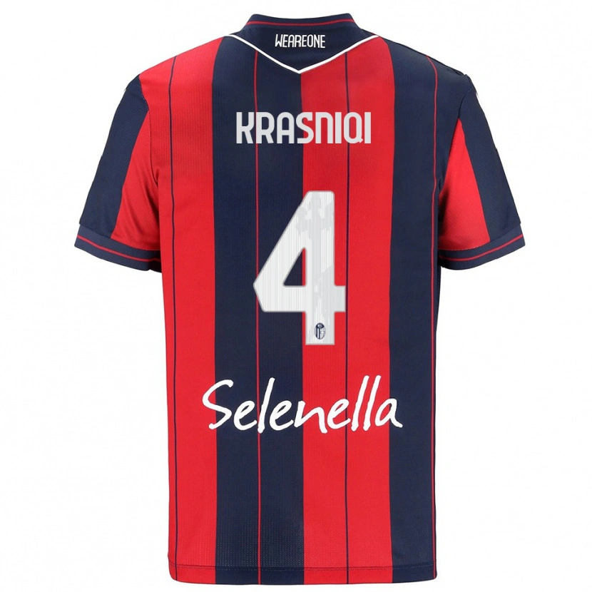Danxen Kinder Besalet Krasniqi #4 Rot Marineblau Heimtrikot Trikot 2025/26 T-Shirt
