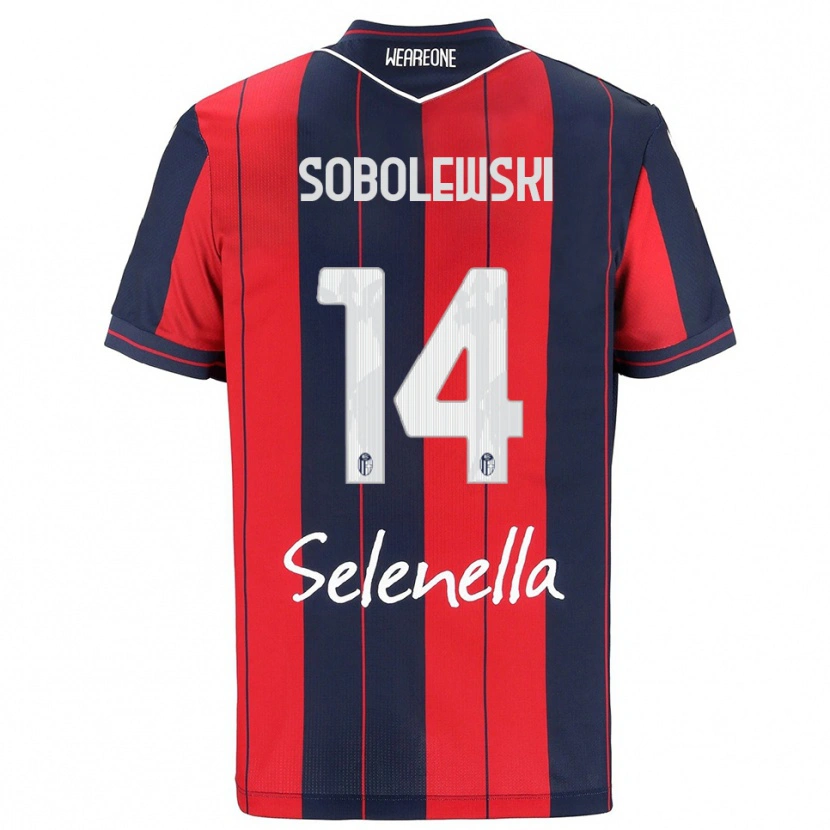 Danxen Kinder Konrad Sobolewski #14 Rot Marineblau Heimtrikot Trikot 2025/26 T-Shirt