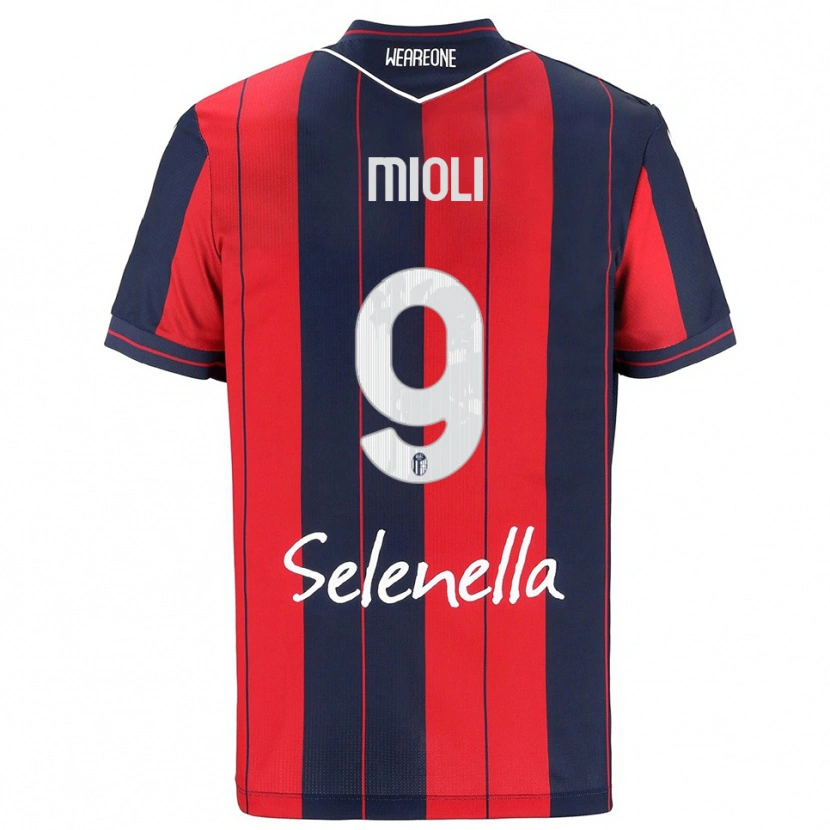 Danxen Kinder Mattia Mioli #9 Rot Marineblau Heimtrikot Trikot 2025/26 T-Shirt