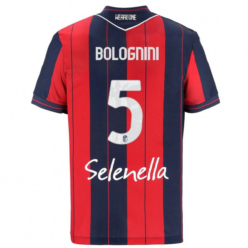 Danxen Kinder Andrea Bolognini #5 Rot Marineblau Heimtrikot Trikot 2025/26 T-Shirt