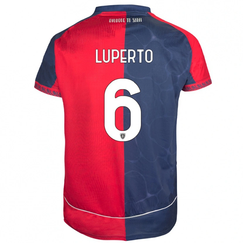 Danxen Kinder Sebastiano Luperto #6 Rot Marineblau Heimtrikot Trikot 2025/26 T-Shirt