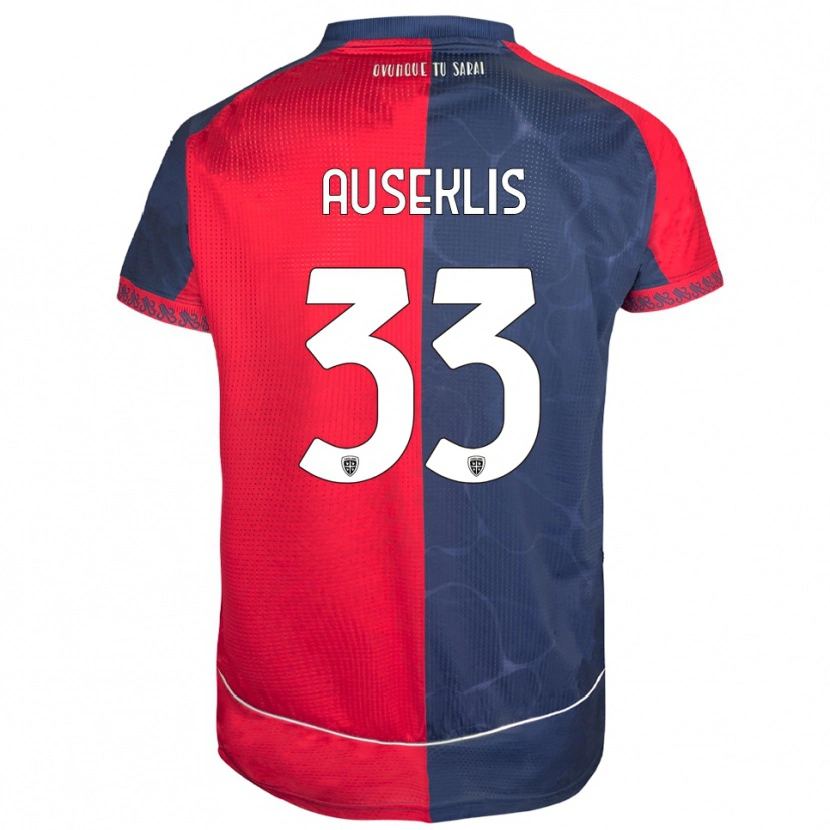 Danxen Kinder Henrijs Auseklis #33 Rot Marineblau Heimtrikot Trikot 2025/26 T-Shirt