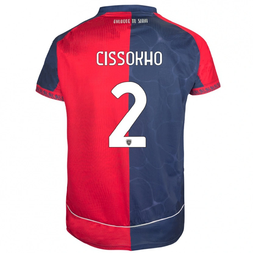 Danxen Kinder Moussa Cissokho #2 Rot Marineblau Heimtrikot Trikot 2025/26 T-Shirt