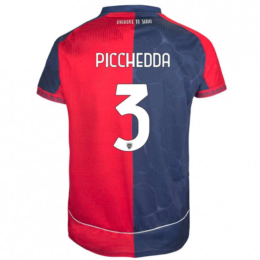 Danxen Kinder Marco Picchedda #3 Rot Marineblau Heimtrikot Trikot 2025/26 T-Shirt