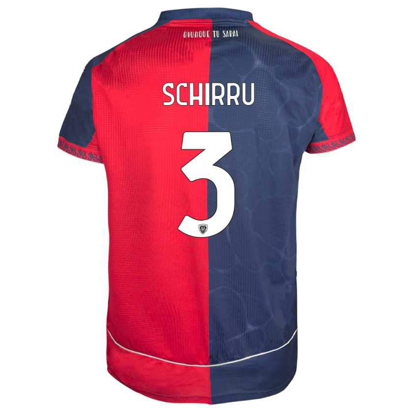 Danxen Kinder Andrea Schirru #3 Rot Marineblau Heimtrikot Trikot 2025/26 T-Shirt