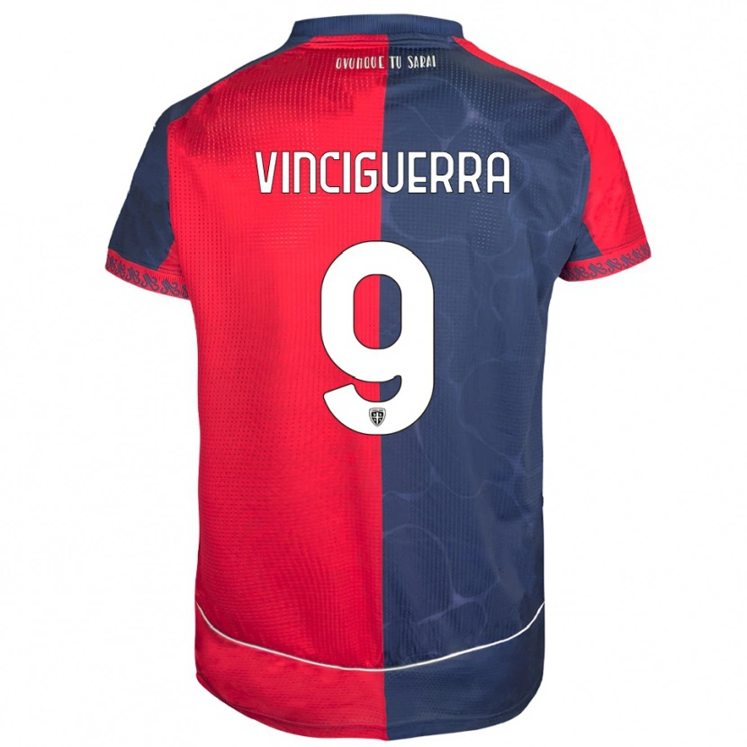 Danxen Kinder Alessandro Vinciguerra #9 Rot Marineblau Heimtrikot Trikot 2025/26 T-Shirt