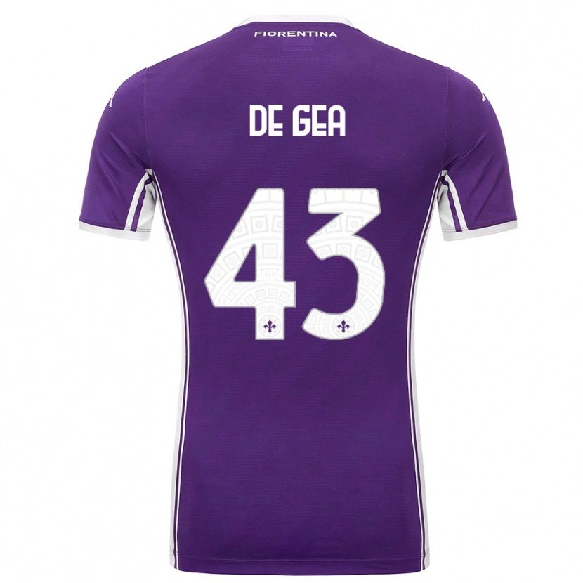 Danxen Kinder David De Gea #43 Lila Weiß Heimtrikot Trikot 2025/26 T-Shirt