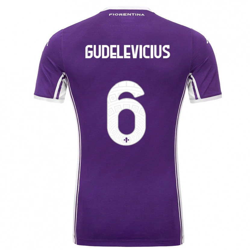 Danxen Kinder Ernestas Gudelevičius #6 Lila Weiß Heimtrikot Trikot 2025/26 T-Shirt