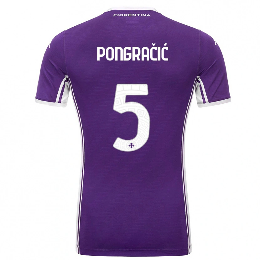 Danxen Kinder Marin Pongracic #5 Lila Weiß Heimtrikot Trikot 2025/26 T-Shirt