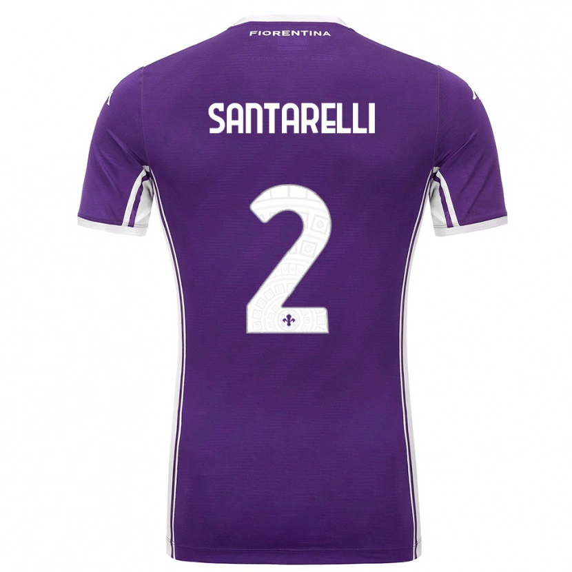 Danxen Kinder Andrea Santarelli #2 Lila Weiß Heimtrikot Trikot 2025/26 T-Shirt