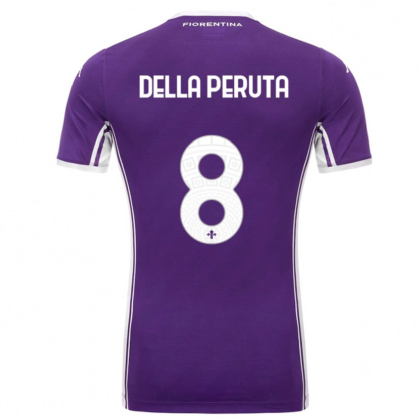 Danxen Kinder Victoria Della Peruta #8 Lila Weiß Heimtrikot Trikot 2025/26 T-Shirt
