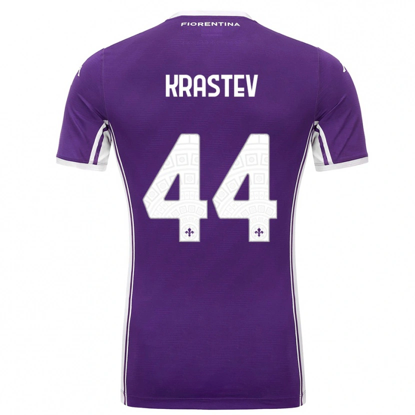 Danxen Kinder Dimo Krastev #44 Lila Weiß Heimtrikot Trikot 2025/26 T-Shirt