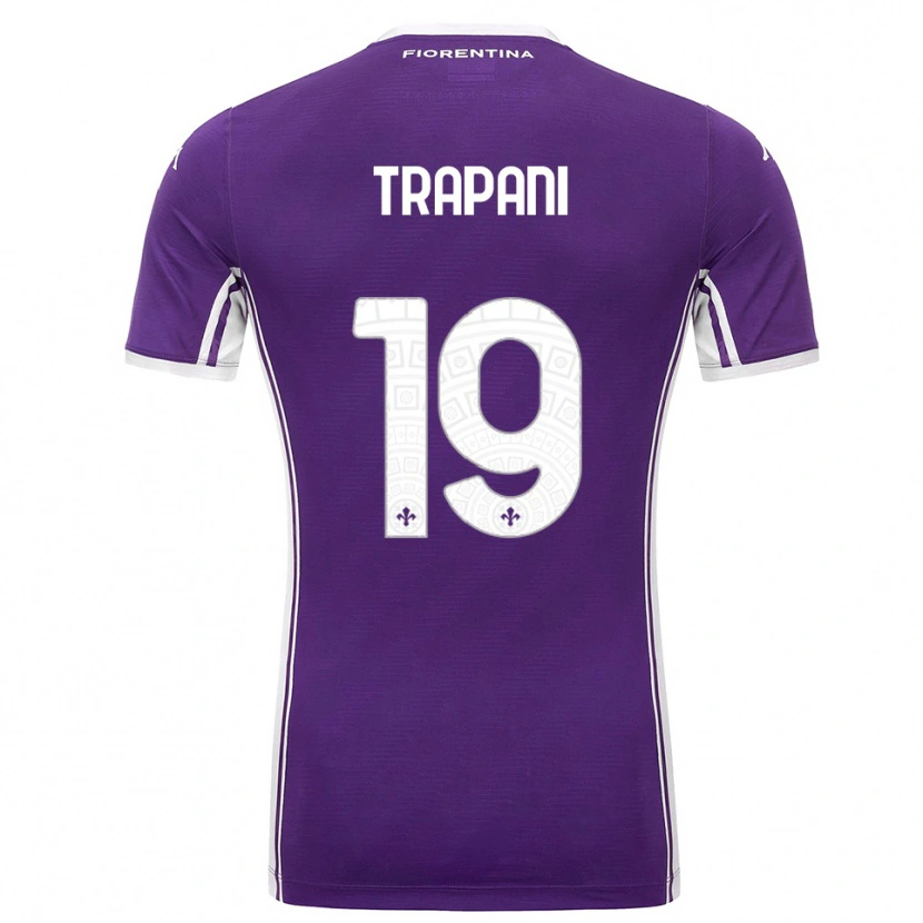 Danxen Kinder Niccolò Trapani #19 Lila Weiß Heimtrikot Trikot 2025/26 T-Shirt