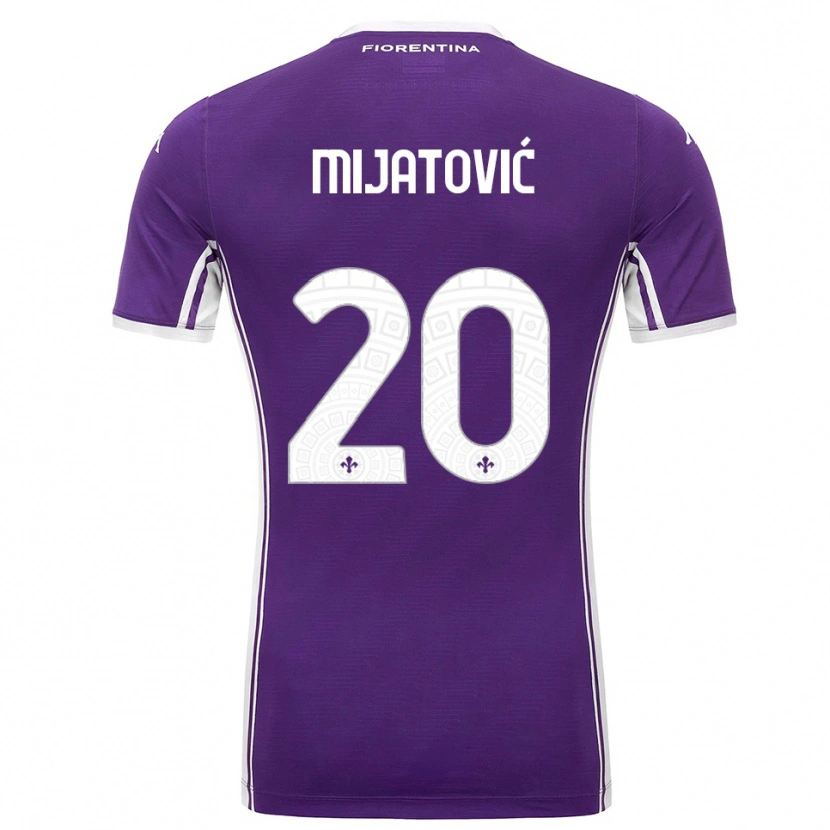 Danxen Kinder Milica Mijatović #20 Lila Weiß Heimtrikot Trikot 2025/26 T-Shirt