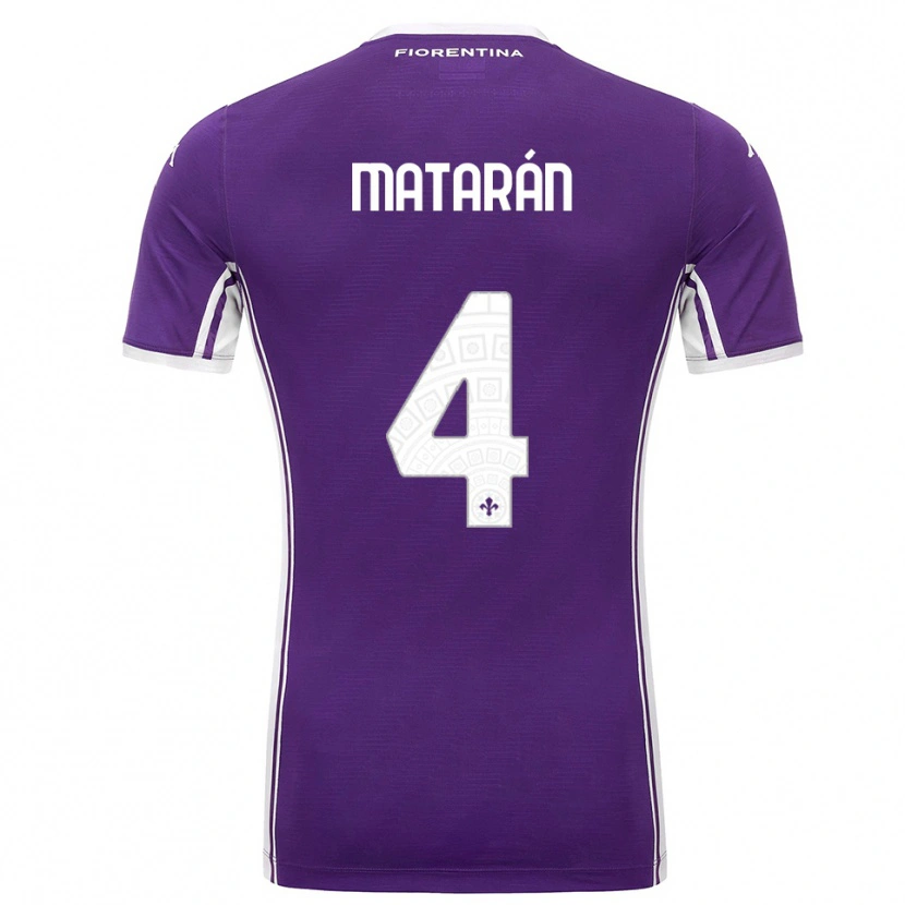 Danxen Kinder Federico Matarán #4 Lila Weiß Heimtrikot Trikot 2025/26 T-Shirt