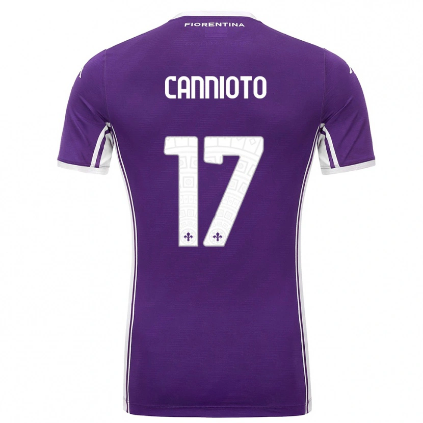 Danxen Kinder Andrea Cannioto #17 Lila Weiß Heimtrikot Trikot 2025/26 T-Shirt
