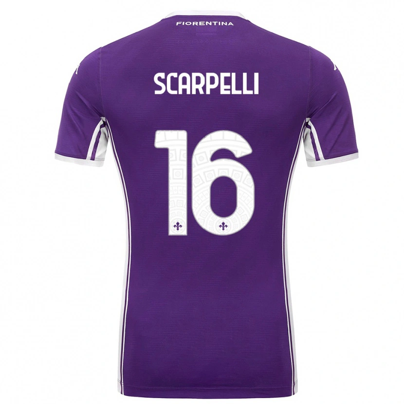 Danxen Kinder Diego Scarpelli #16 Lila Weiß Heimtrikot Trikot 2025/26 T-Shirt