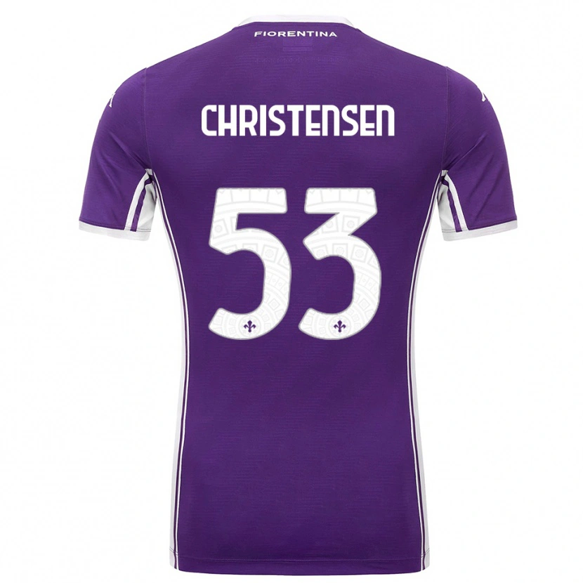 Danxen Kinder Oliver Christensen #53 Lila Weiß Heimtrikot Trikot 2025/26 T-Shirt