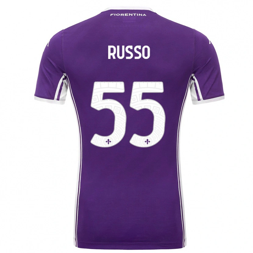 Danxen Kinder Federica Russo #55 Lila Weiß Heimtrikot Trikot 2025/26 T-Shirt