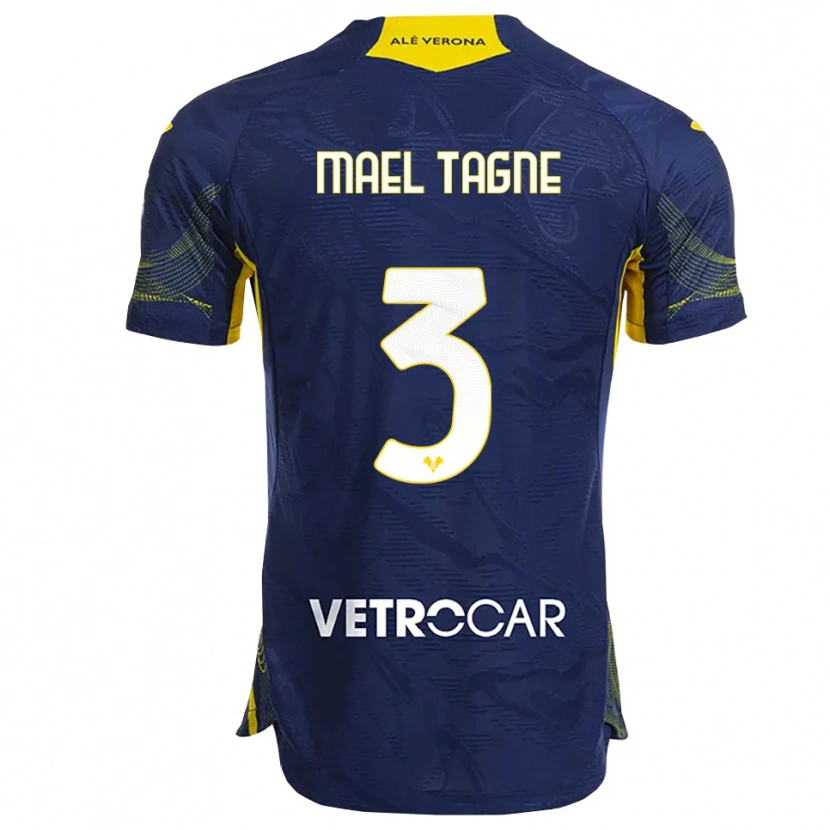 Danxen Kinder Noe Mael Tagne #3 Marineblau Gelb Heimtrikot Trikot 2025/26 T-Shirt