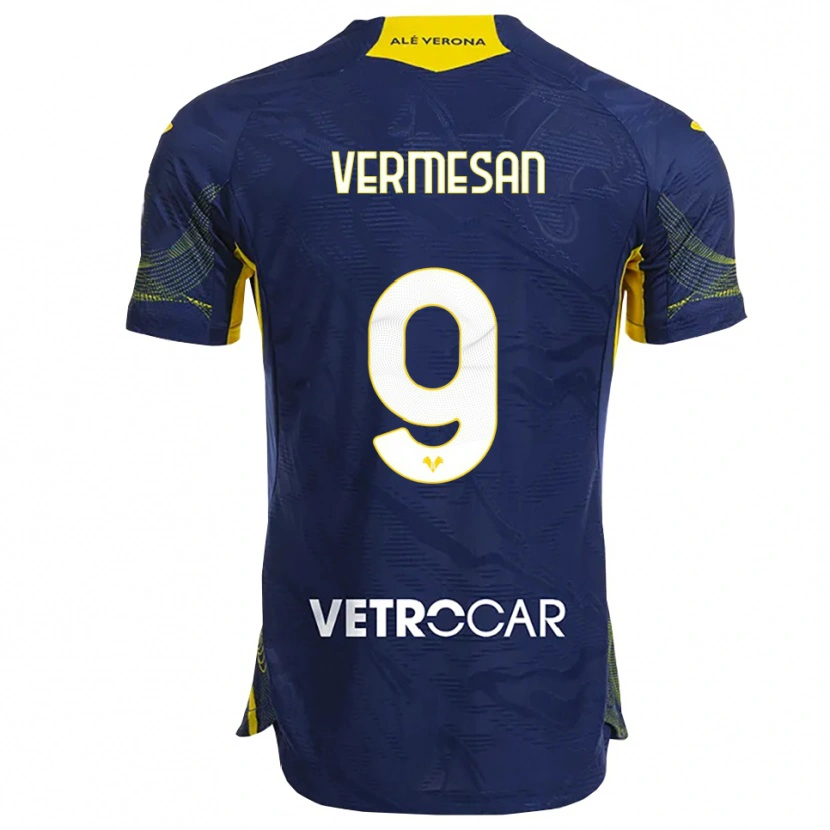 Danxen Kinder Ioan Vermeșan #9 Marineblau Gelb Heimtrikot Trikot 2025/26 T-Shirt
