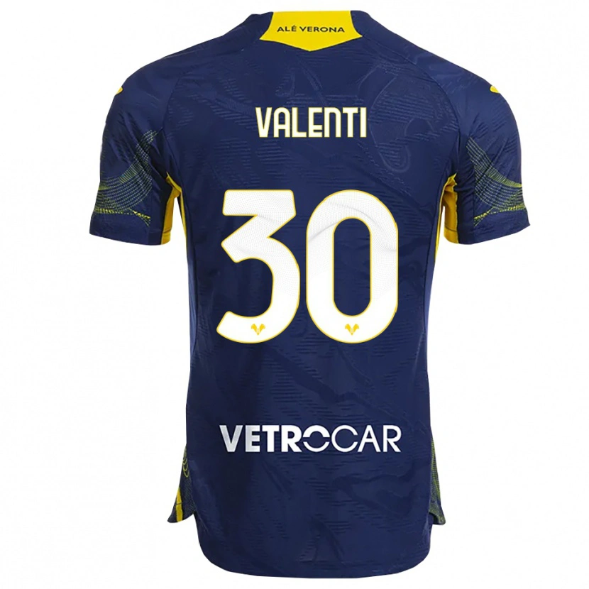 Danxen Kinder Francesco Valenti #30 Marineblau Gelb Heimtrikot Trikot 2025/26 T-Shirt