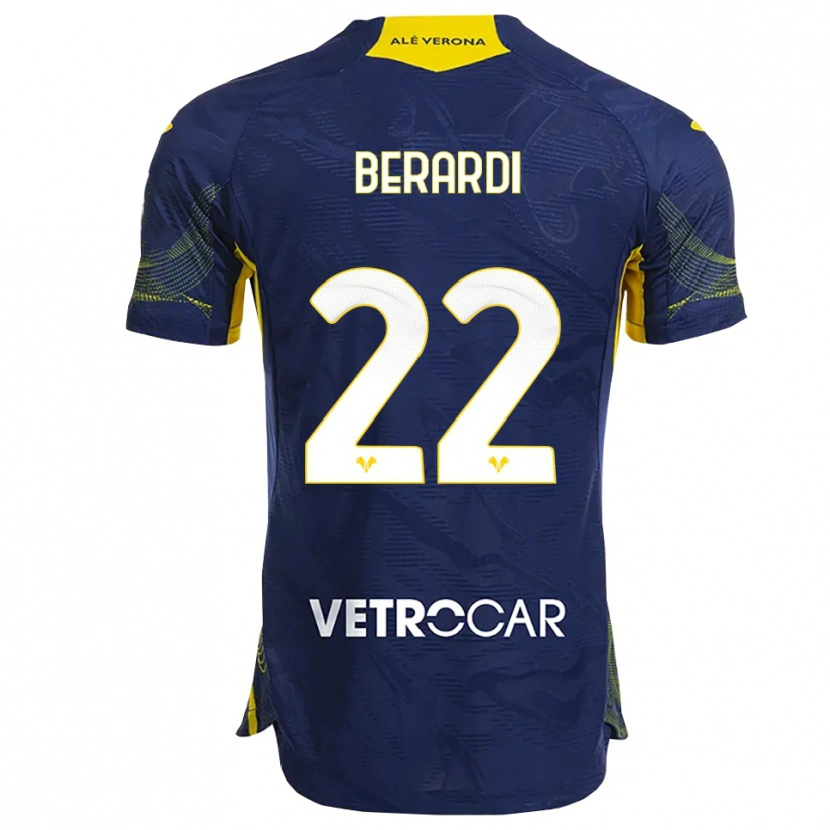 Danxen Kinder Alessandro Berardi #22 Marineblau Gelb Heimtrikot Trikot 2025/26 T-Shirt