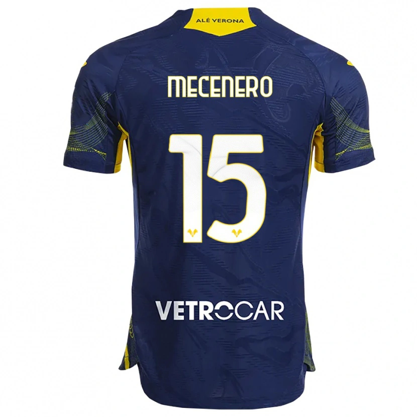 Danxen Kinder Giovanni Mecenero #15 Marineblau Gelb Heimtrikot Trikot 2025/26 T-Shirt