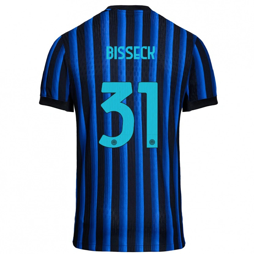 Danxen Kinder Yann Bisseck #31 Schwarz Blau Heimtrikot Trikot 2025/26 T-Shirt