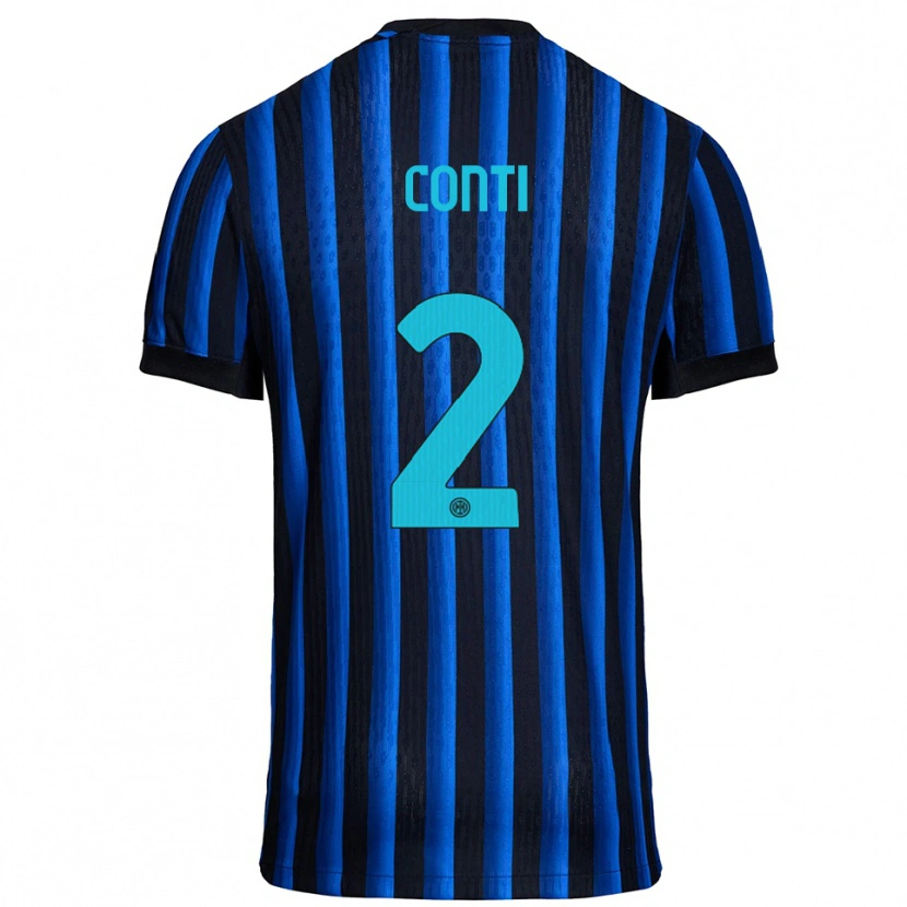 Danxen Kinder Arturo Conti #2 Schwarz Blau Heimtrikot Trikot 2025/26 T-Shirt