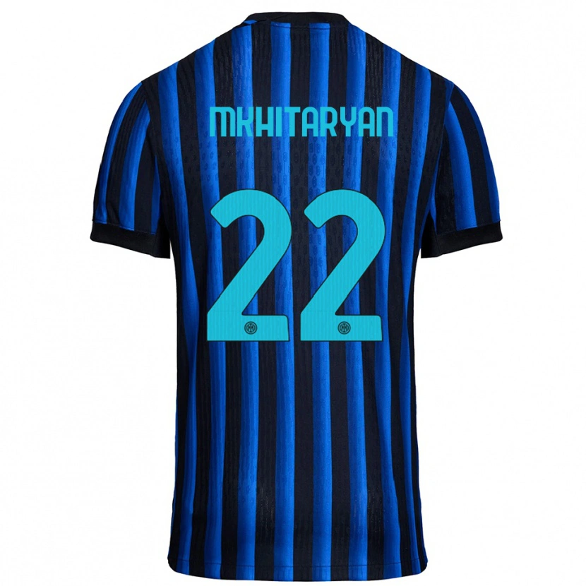 Danxen Kinder Henrikh Mkhitaryan #22 Schwarz Blau Heimtrikot Trikot 2025/26 T-Shirt