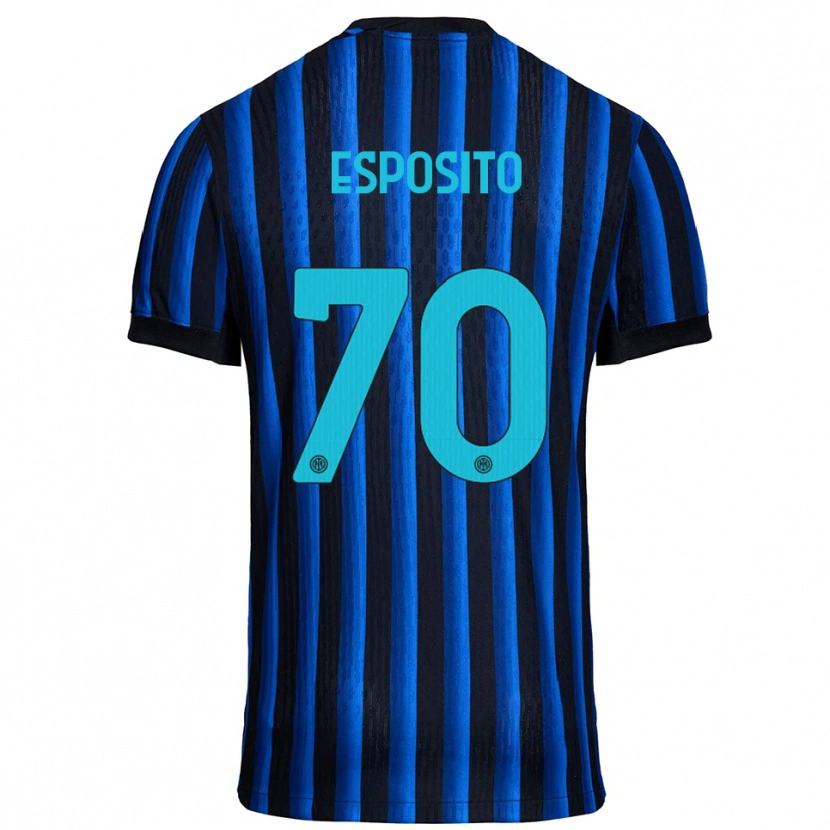 Danxen Kinder Sebastiano Esposito #70 Schwarz Blau Heimtrikot Trikot 2025/26 T-Shirt