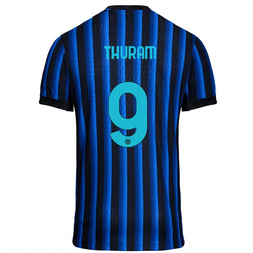 Danxen Kinder Marcus Thuram #9 Schwarz Blau Heimtrikot Trikot 2025/26 T-Shirt