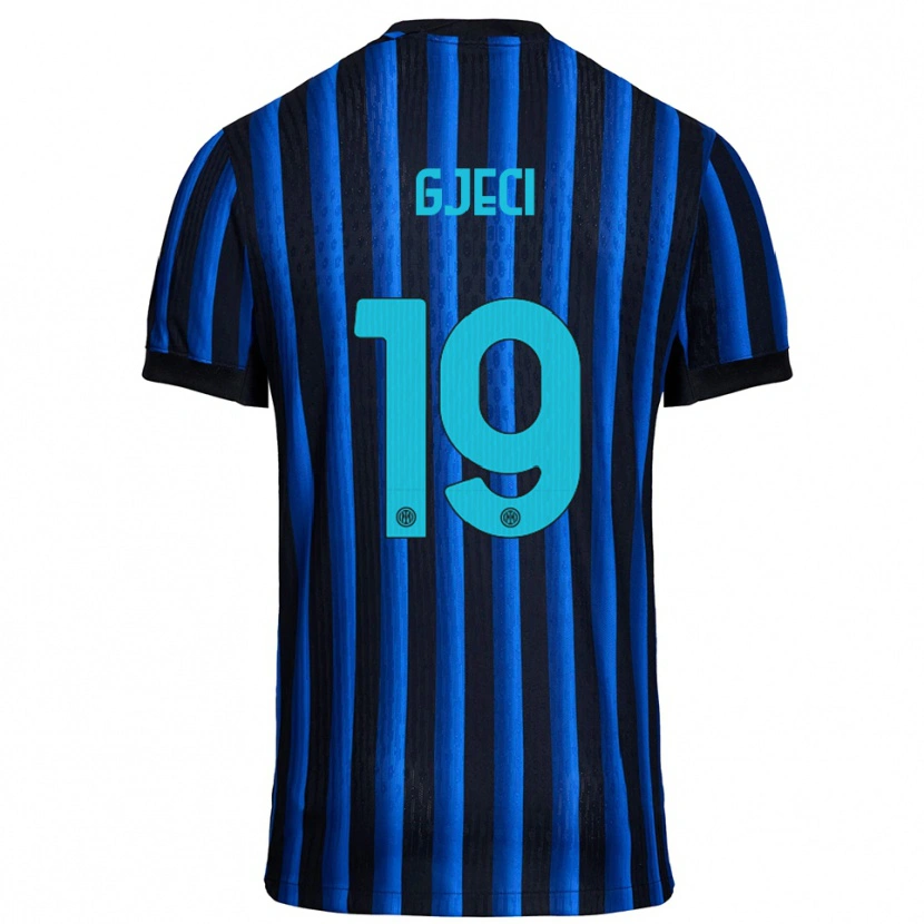 Danxen Kinder Delis Gjeci #19 Schwarz Blau Heimtrikot Trikot 2025/26 T-Shirt