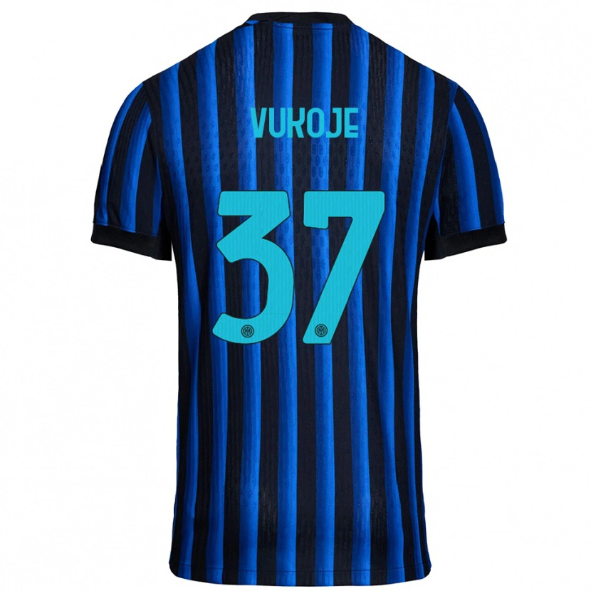 Danxen Kinder Andrija Vukoje #37 Schwarz Blau Heimtrikot Trikot 2025/26 T-Shirt
