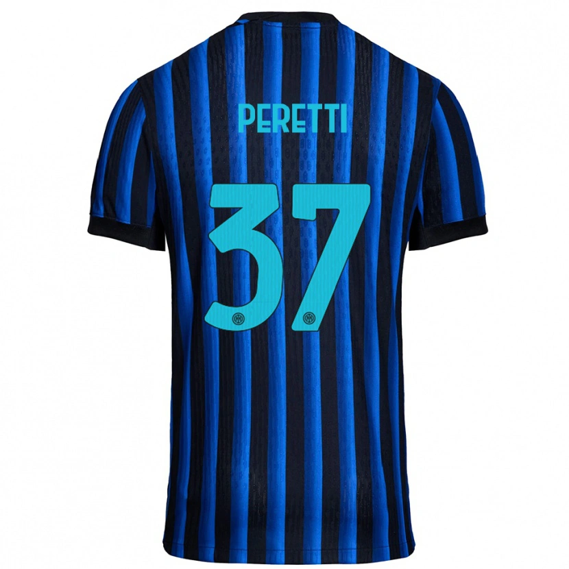 Danxen Kinder Lorenzo Peretti #37 Schwarz Blau Heimtrikot Trikot 2025/26 T-Shirt