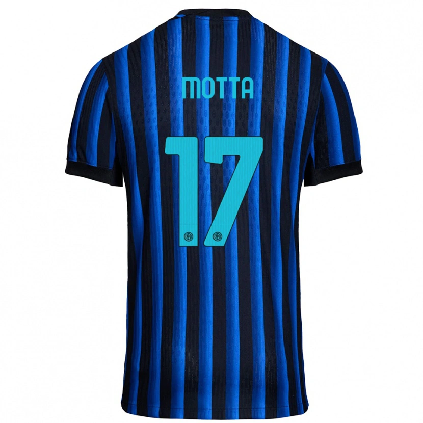 Danxen Kinder Matteo Motta #17 Schwarz Blau Heimtrikot Trikot 2025/26 T-Shirt
