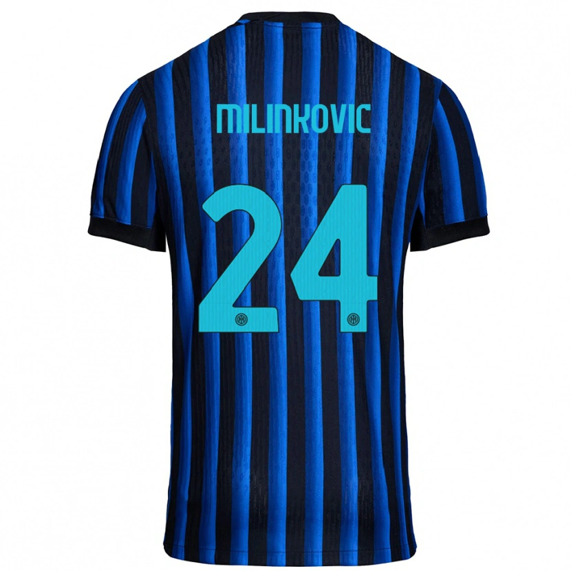 Danxen Kinder Marija Milinković #24 Schwarz Blau Heimtrikot Trikot 2025/26 T-Shirt