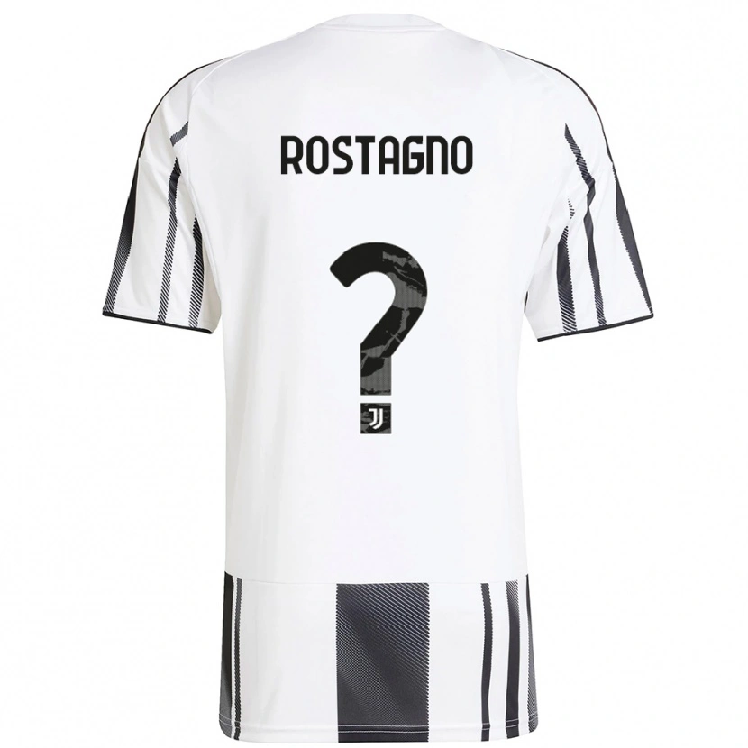 Danxen Kinder Alberto Rostagno #0 Weiß Schwarz Heimtrikot Trikot 2025/26 T-Shirt