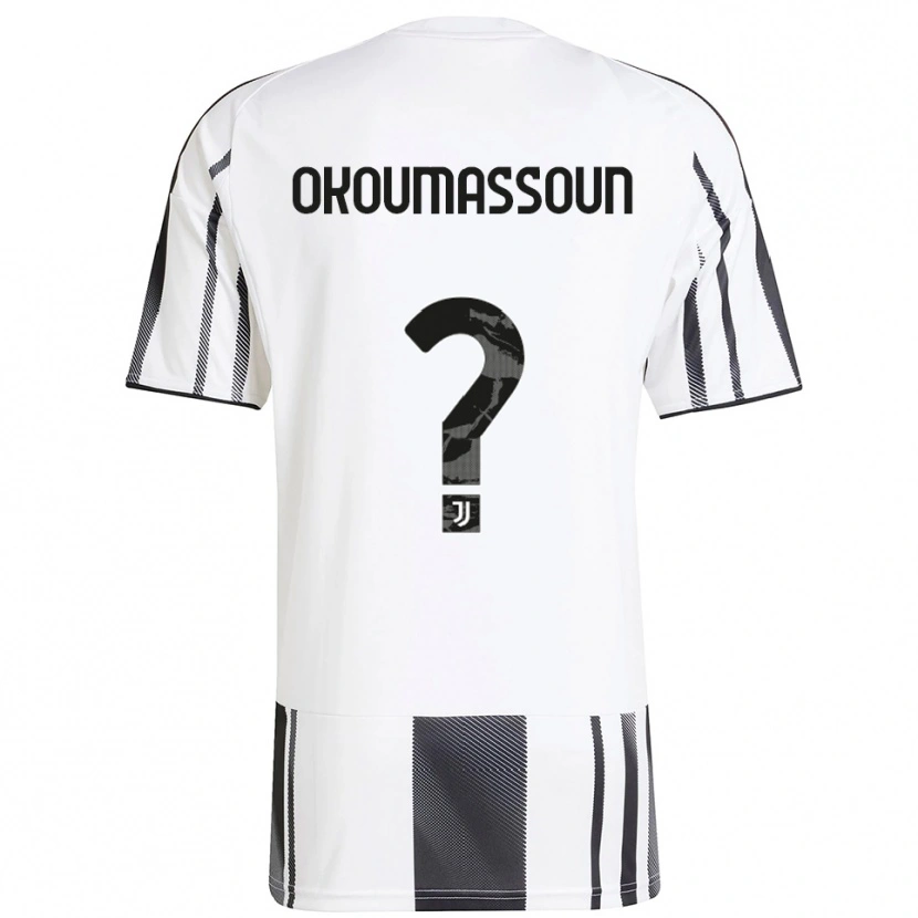 Danxen Kinder Ismaele Okoumassoun #0 Weiß Schwarz Heimtrikot Trikot 2025/26 T-Shirt