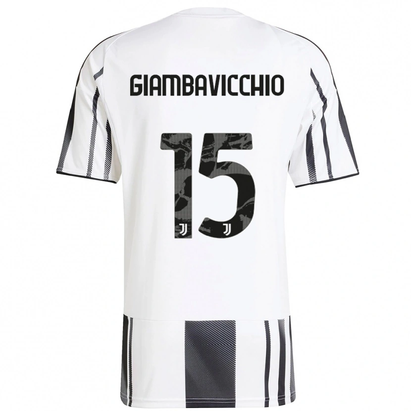 Danxen Kinder Franco Giambavicchio #15 Weiß Schwarz Heimtrikot Trikot 2025/26 T-Shirt