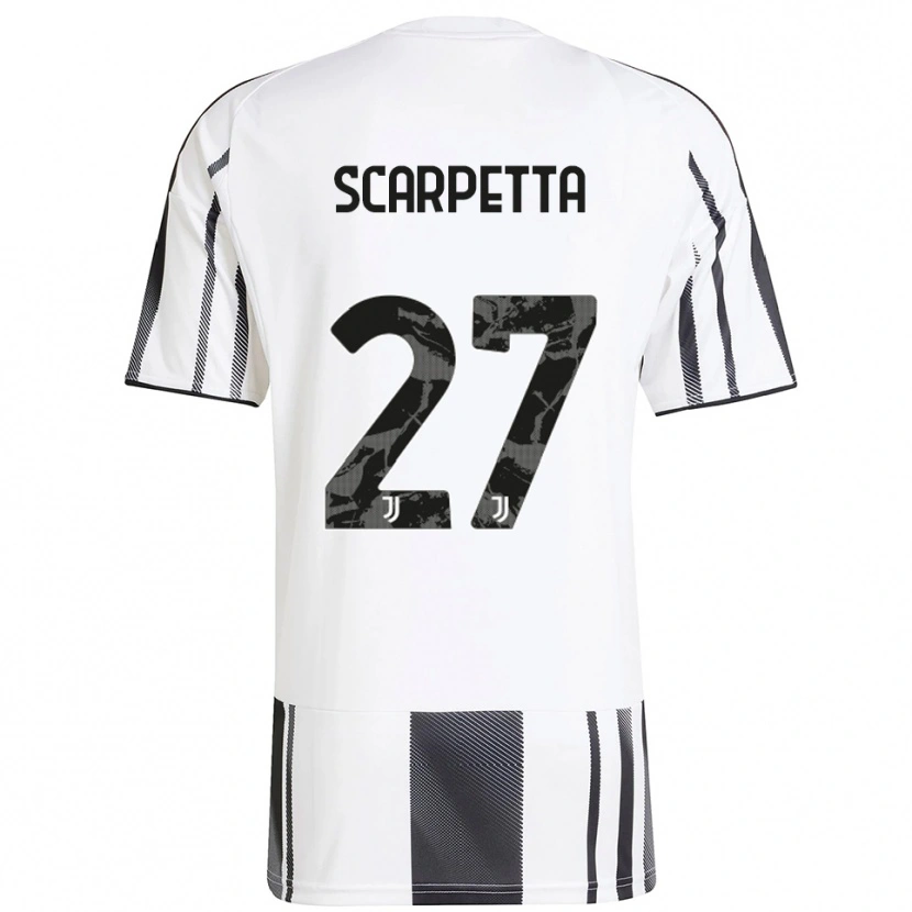 Danxen Kinder Jacopo Scarpetta #27 Weiß Schwarz Heimtrikot Trikot 2025/26 T-Shirt